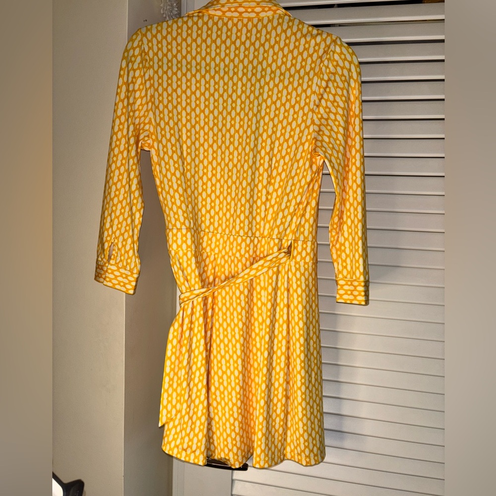 Yellow Wrap Tie Dress Romper (shorts underneath) - Picture 4 of 6